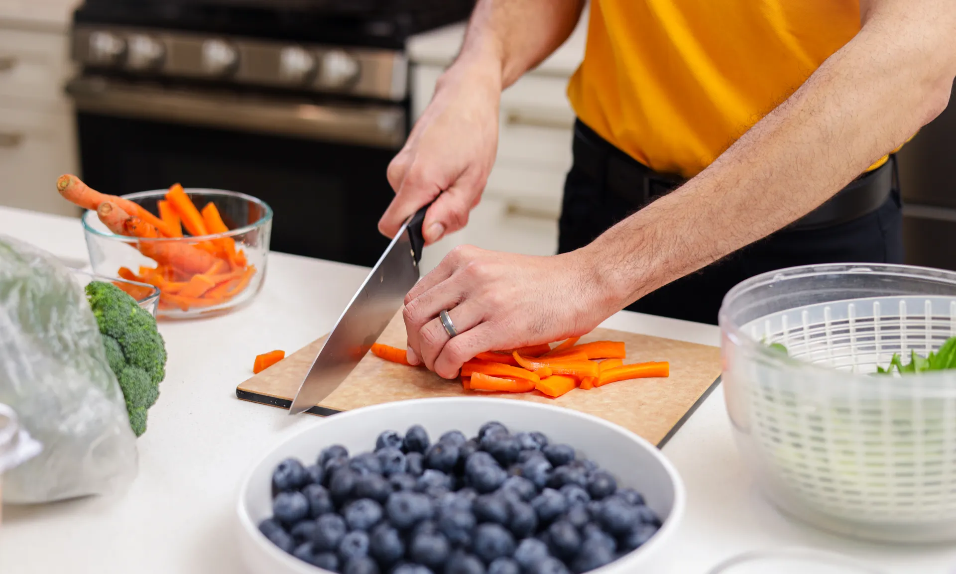 guy helping in the kitchen