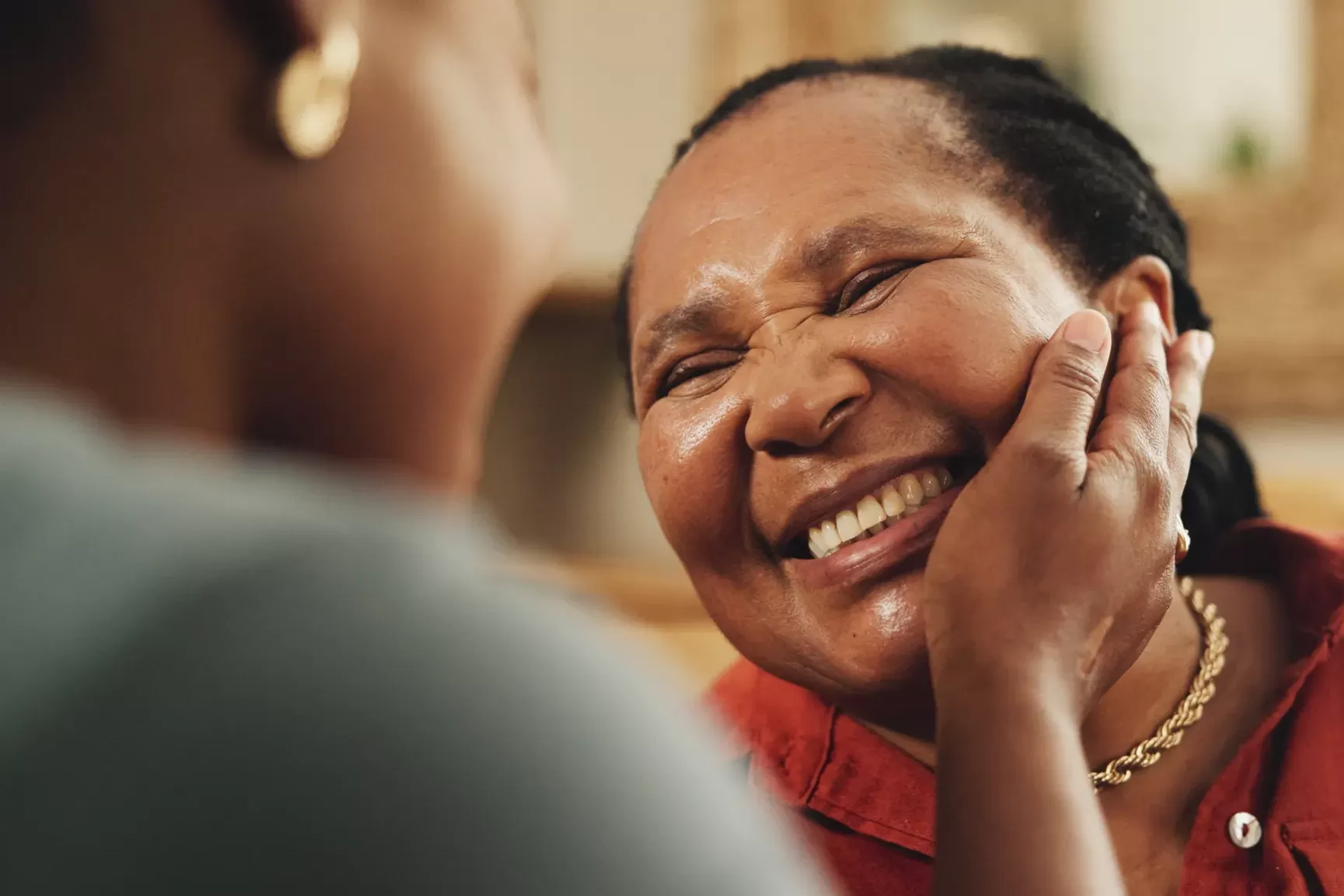 elderly woman receiving homecare